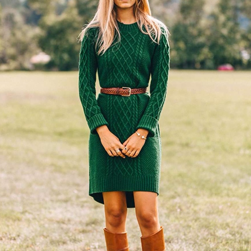 Evergreen Knit Sweater Dress by Kiel James Patrick